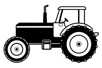 Obraz premium old tractor silhouette