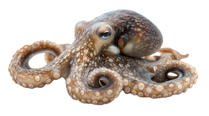 Graceful Solitude: Elegant Octopus Isolated on White Background for Design Inspiration