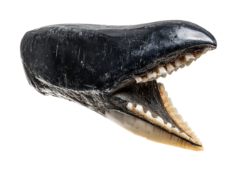 Whale jawbone exhibit marine museum fossil display educational environment view isolated on transparent background png