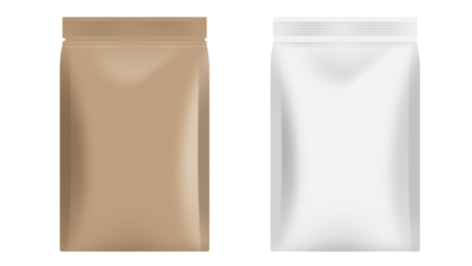 Brown packaging white packaging plastic bag food storage product packaging blank design sealed bag minimalist style empty container versatile use