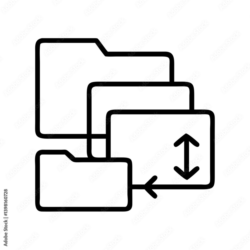 Poster transfer files between folders icon for data management and file organization use