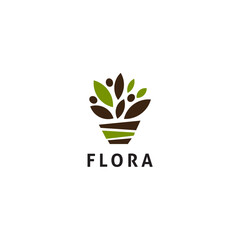 Green and Brown Minimalist Plant Logo Design