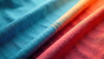 Single, brightly-lit fabric flap, clean background , wool, linen