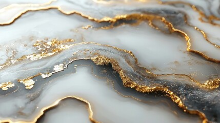 Obraz premium Elegant Gold and Gray Abstract Resin Art
