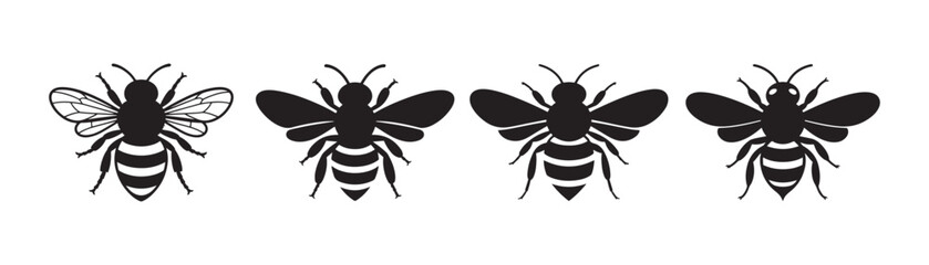 Obraz premium Bee icon symbol silhouette. Bee icons. Vector illustration eps 10