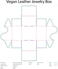 Vegan Leather Jewelry Box Die Cut Template Packaging Design Layout