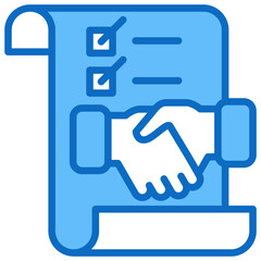 Commitment, Hybrid Work Blue Fill Design Vector Concept