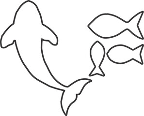 Fish Silhouette Icon Set – Aquatic Animal Vector Collection