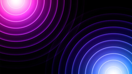 Circle abstract background.modern.minimalist background.Blue, purple, pink, green, yellow, red gradations.circle effect background. Bright and elegant glowing circle lines stacked together