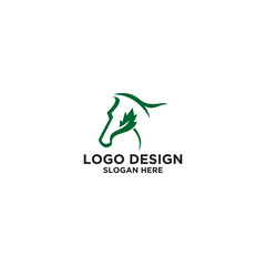Green Horse Head Logo Design