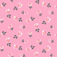 Pink floral seamless pattern. Textile print