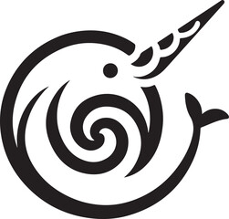 Narwhal Tusk Logo Vector
