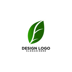 Green Leaf Design Logo on White Background