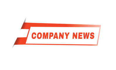 Company news label flat design template or banner element. vector isolated for announcement.