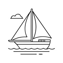 sailboat icon, sailboat vector illustration-simple illustration of sailboat, perfect for sailboat logos and icons