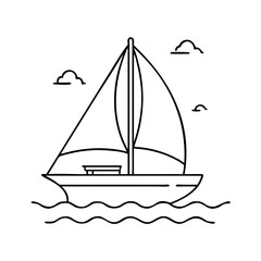 sailboat icon, sailboat vector illustration-simple illustration of sailboat, perfect for sailboat logos and icons