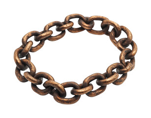 Obraz premium Artistic bronze chain bracelet product modern aesthetic view. Isolated on transparent background, png.