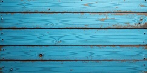 Naklejka premium Weathered and distressed vintage blue wooden planks creating a rustic and textured background, surface, grunge