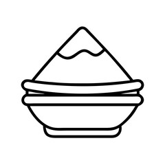 Outline bowl of powder illustration for cooking baking ingredient concept art