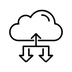 Cloud computing data transfer upload download sync backup network storage concept