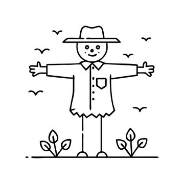 recommend clip art: scarecrow icon, scarecrow vector illustration-simple illustration of scarecrow, perfect for scarecrow logos and icons
