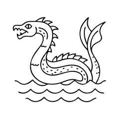 sea serpent icon, sea serpent vector illustration-simple illustration of sea serpent, perfect for sea serpent logos and icons