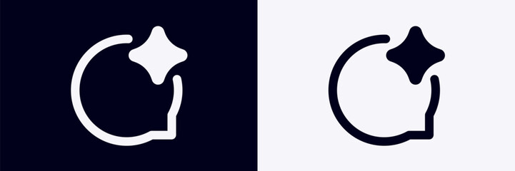 Ai symbol showing a human head with a star, representing innovation, knowledge, and intelligence.