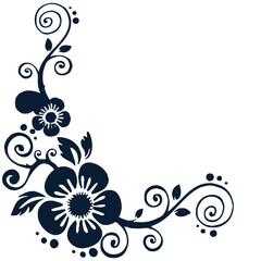 Floral Corner Design Element