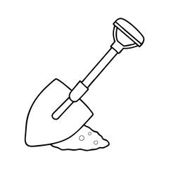 shovel icon, shovel vector illustration-simple illustration of shovel, perfect for shovel logos and icons