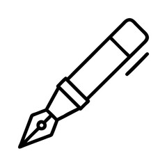 Fountain pen vector icon illustration, calligraphy pen for writing and drawing art