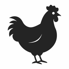  chicken hen silhouette vector icon with white background
