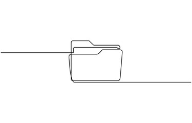 One continuous line vector drawing of a folder. Outline documents background icon, One line drawing illustration of document. Paperwork, Business concept line art. Editable outline.