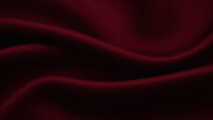 Fototapeta premium Dark Burgundy Silk Fabric with Luxurious Folds, Moody Lighting, Rich Maroon Tones, Soft Focus, Elegant Drapery Texture & Cinematic Fashion Aesthetic
