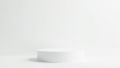White background with two cylindrical podiums for product presentation, mockup, podium,  stand