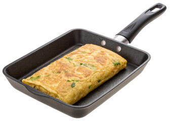 Tamagoyaki Pan (Japanese omelet) isolated on a transparent background.