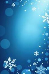 Winter blue background with delicate snowflakes falling gently,  tranquil,  chill