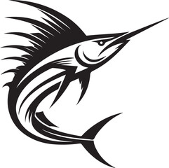 Swordfish Straight Line Body Logo Vector
