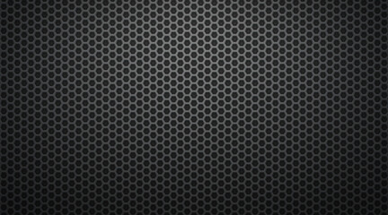 Black Hexagonal Grille, Vector Background or Wallpaper