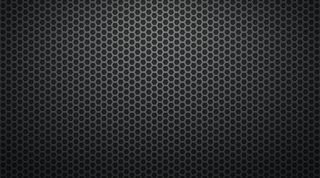 Black Hexagonal Grille, Vector Background or Wallpaper