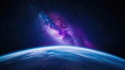 Fototapeta premium Cosmic view of Earth and the Milky Way