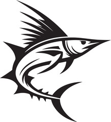 Fototapeta premium Swordfish Straight Line Body Logo Vector