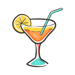 cocktail glass icon, cocktail glass vector illustration-simple illustration of cocktail glass, perfect for cocktail glass logos and icons