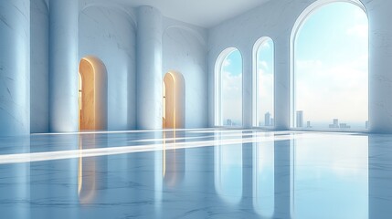 Obraz premium Empty conference space with large pillars