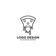 Melting Pizza Slice Logo Design