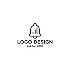 Minimalist Black Bell Notification Logo Design