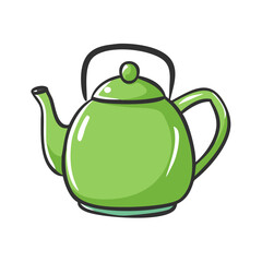 green tea pot icon, green tea pot vector illustration-simple illustration of green tea pot, perfect for green tea pot logos and icons