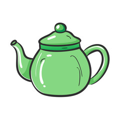 green tea pot icon, green tea pot vector illustration-simple illustration of green tea pot, perfect for green tea pot logos and icons