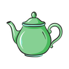 green tea pot icon, green tea pot vector illustration-simple illustration of green tea pot, perfect for green tea pot logos and icons