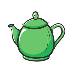 green tea pot icon, green tea pot vector illustration-simple illustration of green tea pot, perfect for green tea pot logos and icons