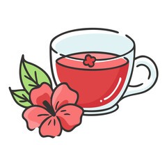 hibiscus tea icon, hibiscus tea vector illustration-simple illustration of hibiscus tea, perfect for hibiscus tea logos and icons
